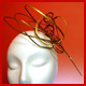 tocado de varillas en espiral, acetato metalizado oro